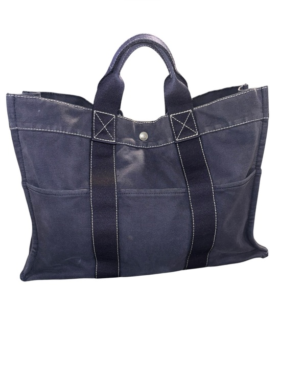 Hermes Handbags - Hermes Navy Canvas Tote Bag